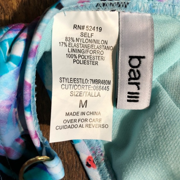 NWT Bar III Embellished Bikini Top M - Picture 4 of 5